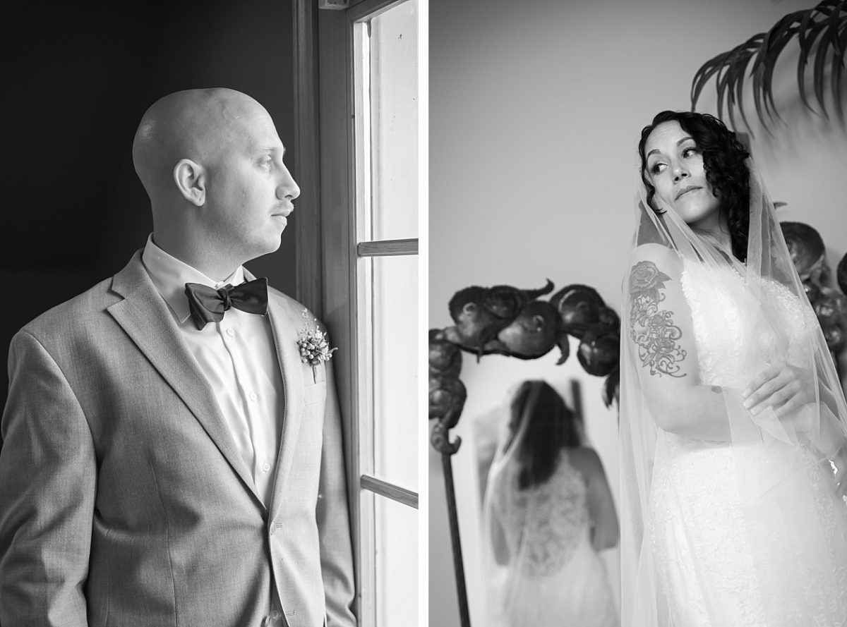 Black & White bride & groom