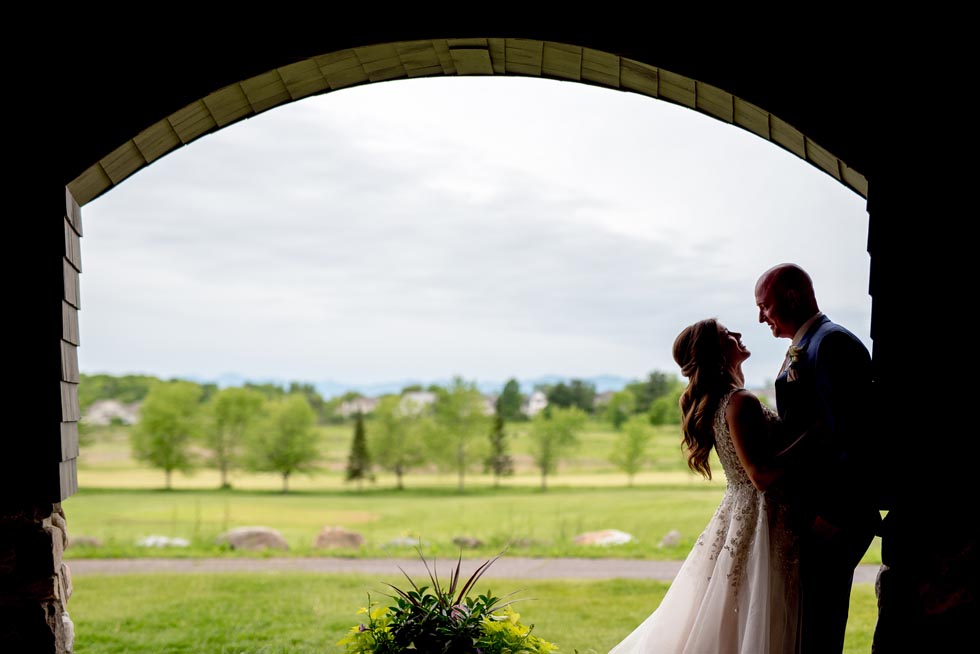 cozy wedded couple in breezeway