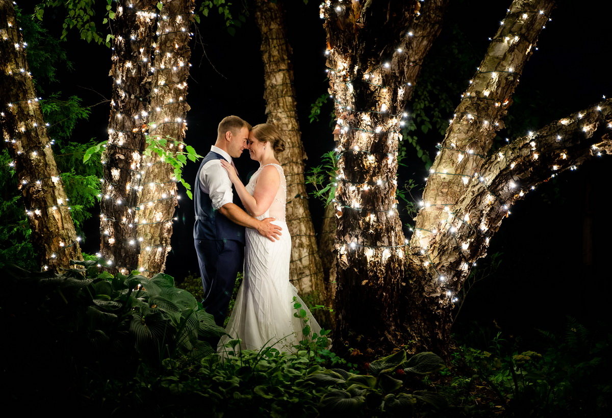 night time wedding photos with lights
