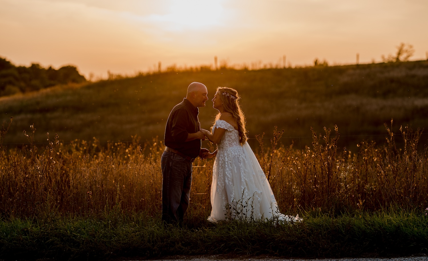 sunset photo in field