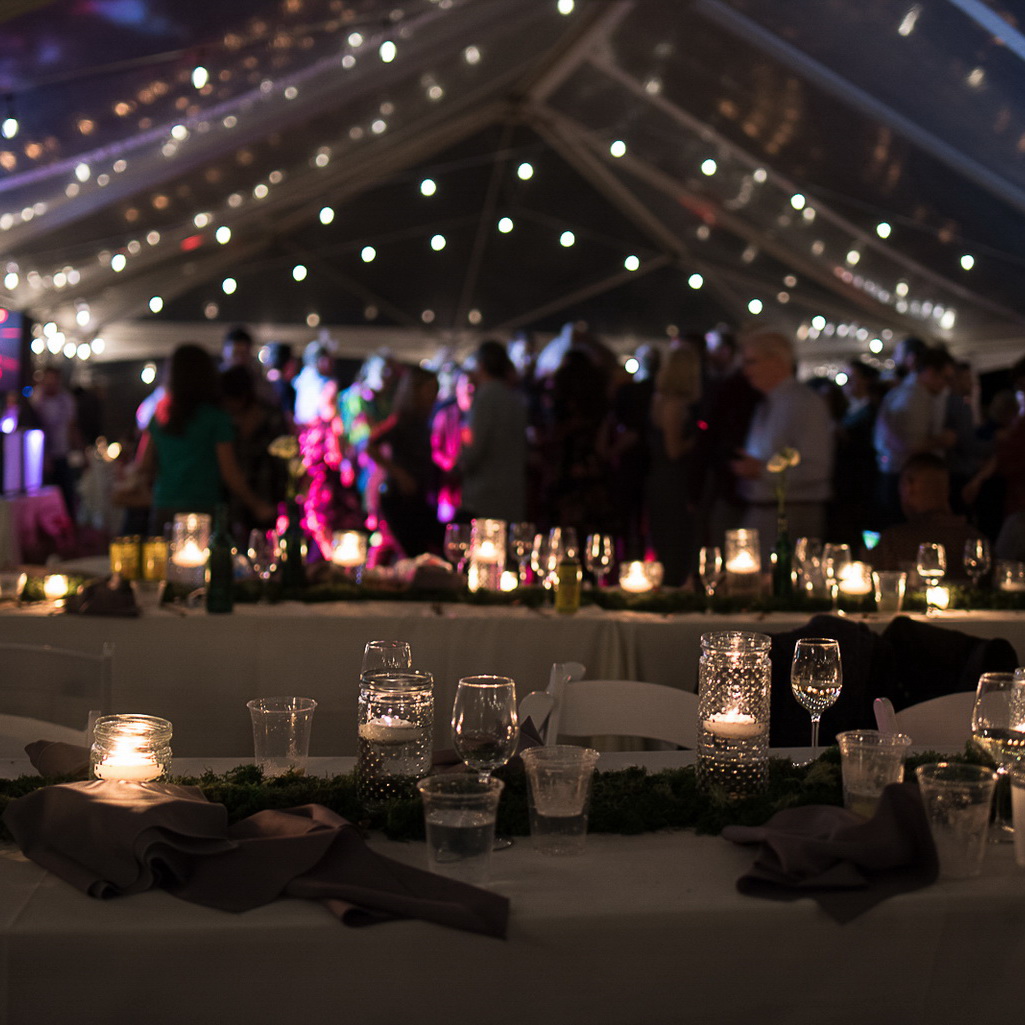 Night time wedding photo